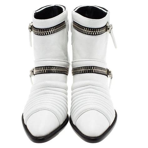 Giuseppe Zanotti White Quilted Leather Ankle Boots Size 37 For Sale At 1stdibs