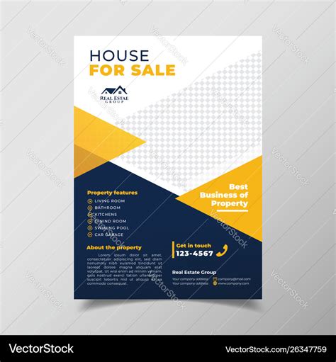 Geometric real estate brochure design template Vector Image