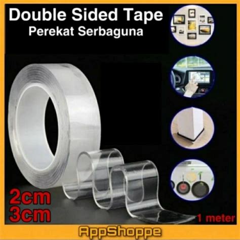 Jual Isolasi Gel Bening Perekat Dua Sisi Double Sided Tape Transparant