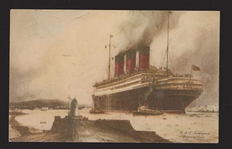 Cunard Line Ship Rms Berengaria Leaving Port With Tugs Topics