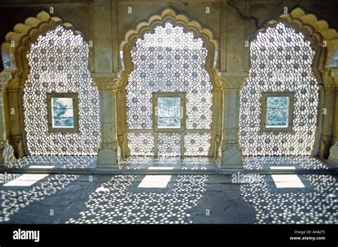 Jaali Or Jali Screen In The Amber Fort Jaipur India Stock Photo Alamy