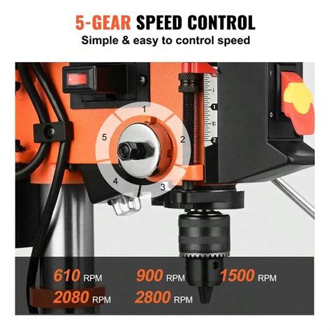Vevor 10 5 Speed Benchtop Drill Press Cast Iron Drill Press 32a 610