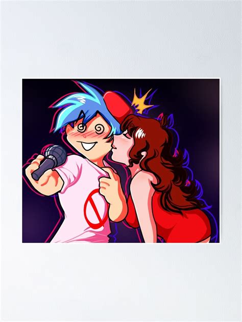 "FNF boyfriend kisses" Poster for Sale by AaMouse | Redbubble