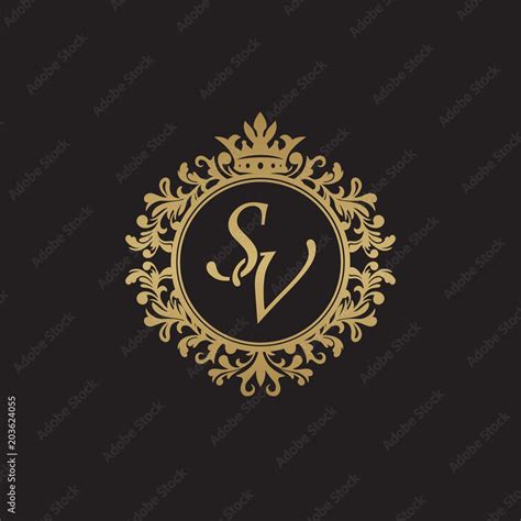 Download Initial Letter Sv Overlapping Monogram Logo Decorative