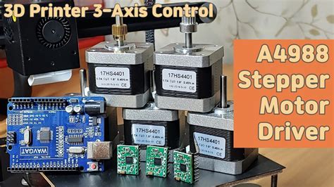 How To Control A 3d Printer 3 Axis Stepper Motor With A4988 Driver And Arduino Youtube