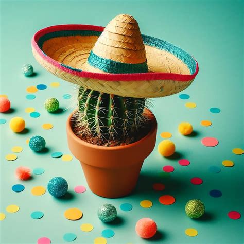 Premium Photo Cactus Wearing A Mexican Sombrero Hat Cinco De Mayo