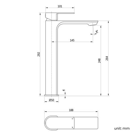 Lune Brushed Brass High Rise Basin Mixer Tap