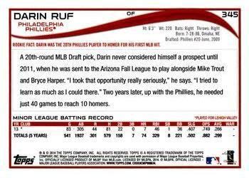 2014 Topps Blue 345 Darin Ruf Back Mike Trout Trading Card Database