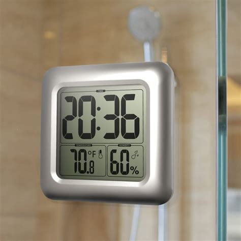 Timers Lcd Digital Waterproof For Water Splashes Bathroom Wall Clock