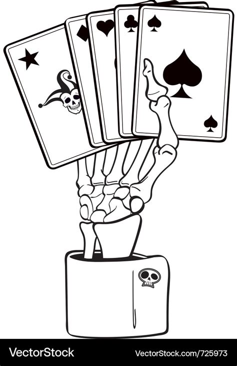 Skeleton Hand With Cards Royalty Free Vector Image