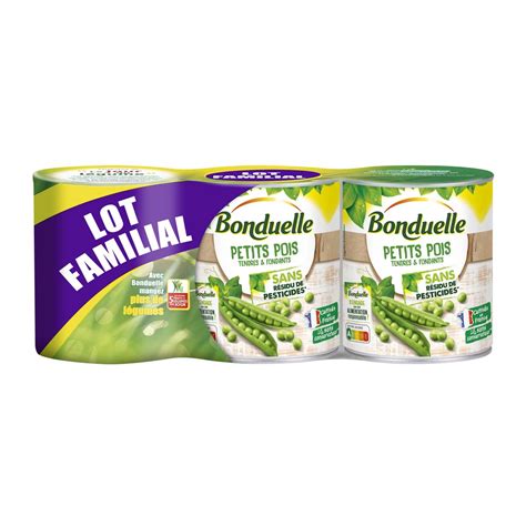 BONDUELLE Petits Pois Tendres Et Fondants En Conserves 3x560g Pas Cher