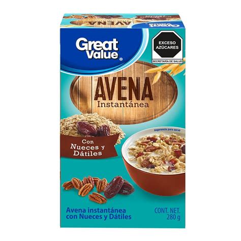 Avena Instant Nea Great Value Con Nueces Y D Tiles G Walmart