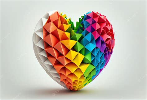 Premium Photo 3d Rainbow Lgbtq Heart On Isolated White Background