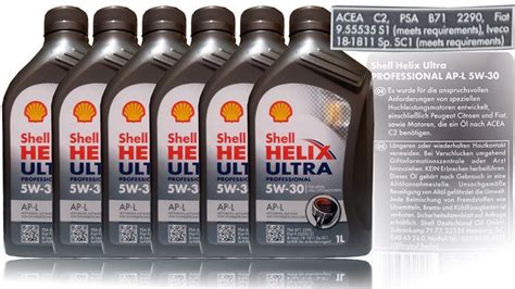 Shell Helix Ultra Professional AP L 5W 30 Motoröl ACEA C2 PSA Fiat 6x1