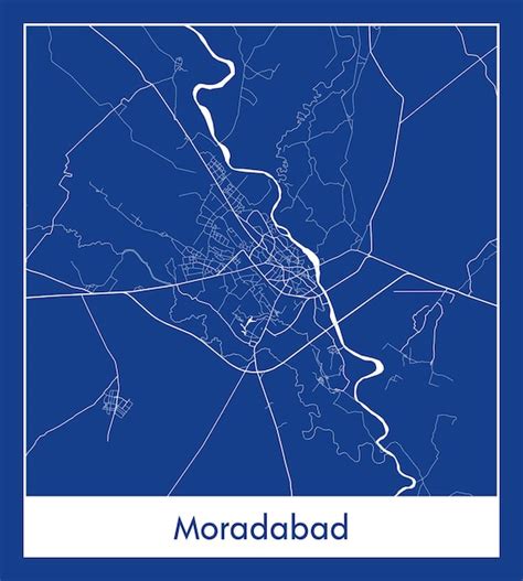 Premium Vector Moradabad India Asia City Map Blue Print Vector