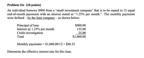 Solved Problem Six 10 Points An Individual Borrows 900 Chegg