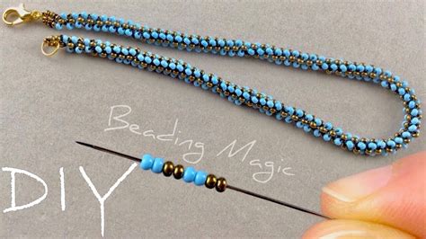 Beaded Necklace Tutorial Seed Bead Rope Necklace YouTube