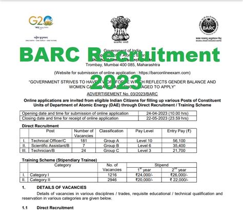 BARC 4374 Vacancy Recruitment 2023 Out Notification Apply Online