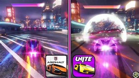 Asphalt 9 Vs Asphalt Unite Shanghai Gameplay Comparison Early Footage Youtube