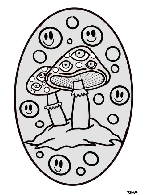 Printable Trippy Mushroom Coloring Pages