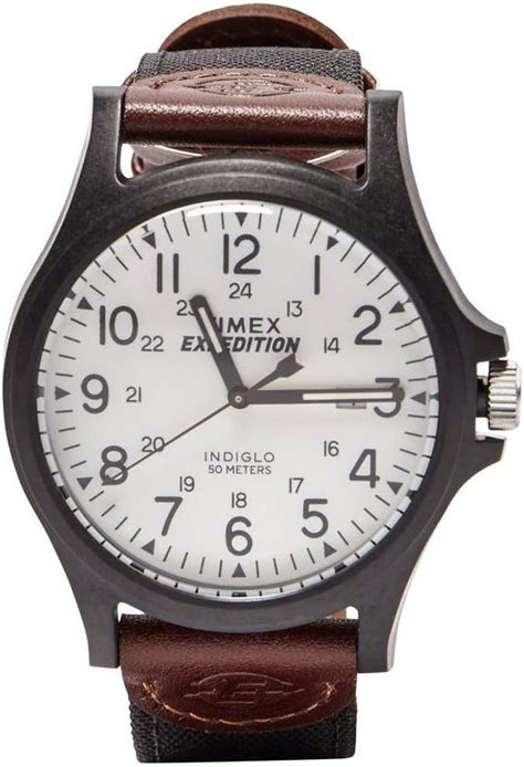 Timex Homme Analogique Quartz Montre Avec Bracelet En Cuir T