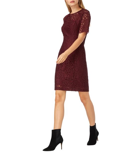 Lauren Ralph Lauren Kleid Aus Floraler Spitze Bordeaux Online Kaufen