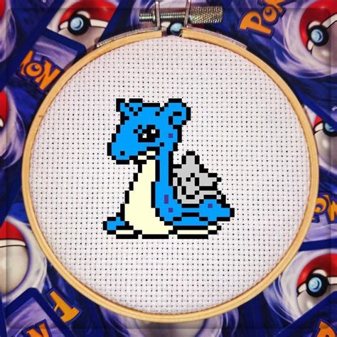 Pokémon 131 Lapras 8 bit Pixel Cross Stitch Pattern PDF Etsy UK