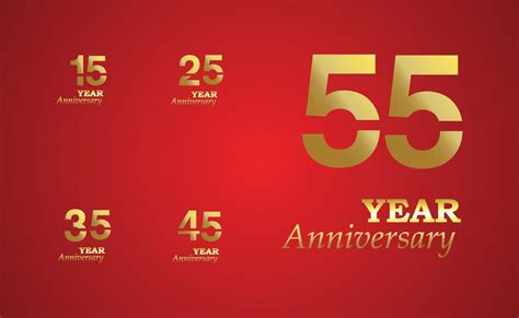 Set Year Anniversary Logo Vector Template Design Illustration Gold Elegant 2052868 Vector Art At