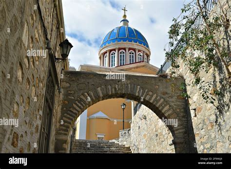 Scenic Dome View Of Aghios Nikolaos A Byzantine Greek Orthodox Church