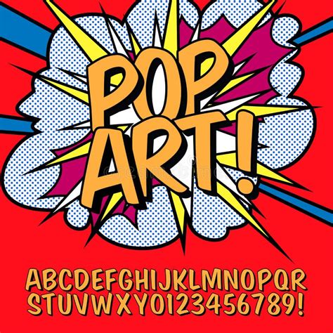 Pop Art Style Font Design Alphabet Letters And Numbers