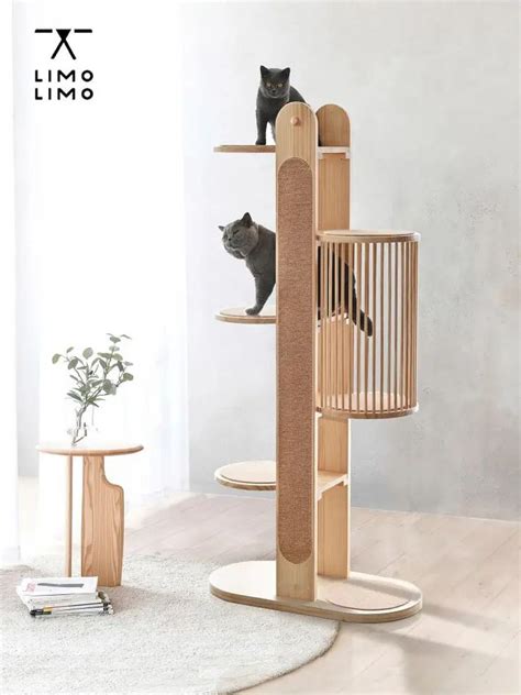 Solid Wood Cat Climbing Frame Cat Litter Cat Tree Large Simple Vertical