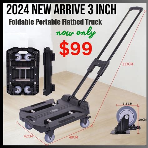 New 2024 Model Trolley 2 Inch 3 Inch Foldable Wheel Trolley Platform