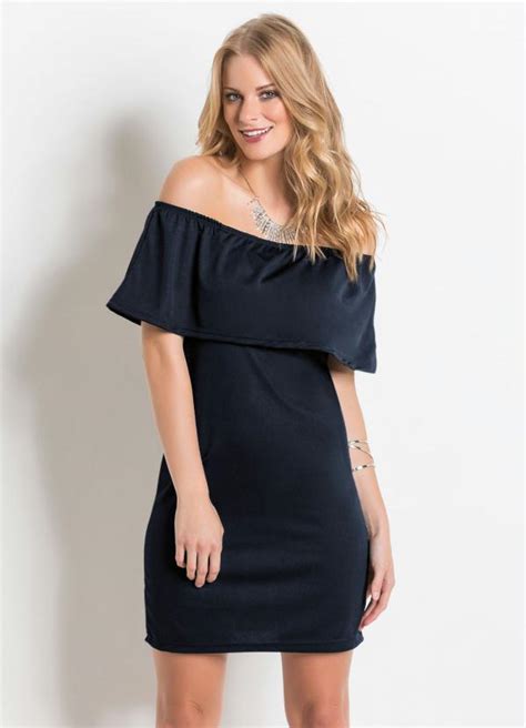 Vestido Ciganinha Preto Babado No Decote Queima De Estoque