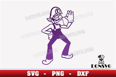 Waluigi SVG Flat Nintendo Mario Bros Png Clipart For T Shirt Design