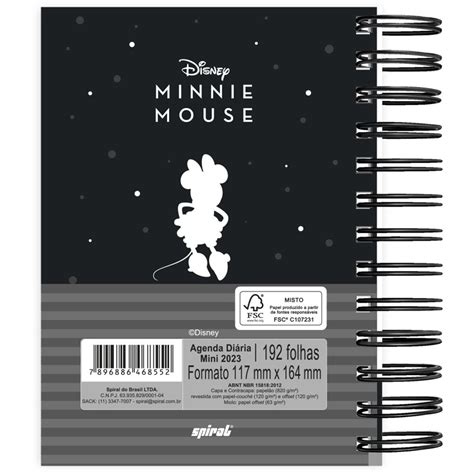 Agenda diária mini Minnie PB 2023 192 folhas 2368552 Spiral Mpb PT