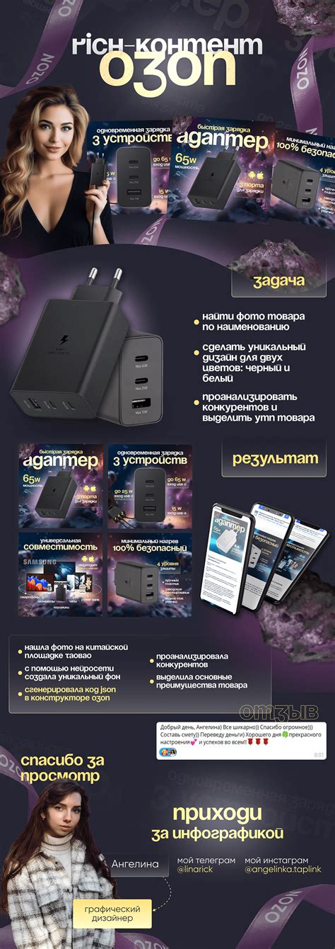 Рич-контент ОЗОН | Инфографика | быстрая зарядка :: Behance
