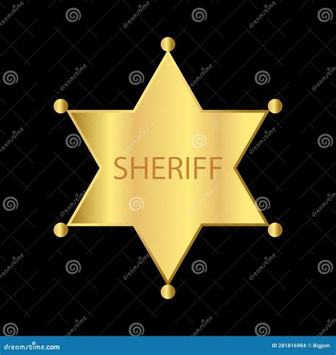 Gold Sheriff Cowboy Hat With Star Badge Icon Isolated On White