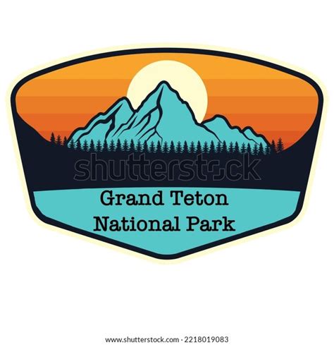 Grand Teton National Park Illustration Stock Illustration 2218019083