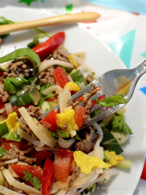 Reisnudelsalat Mit Hackfleisch Und Limette Stilettos Sprouts