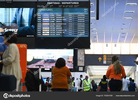 Sao Paulo Brazil Intense Movement Passengers Congonhas Airport