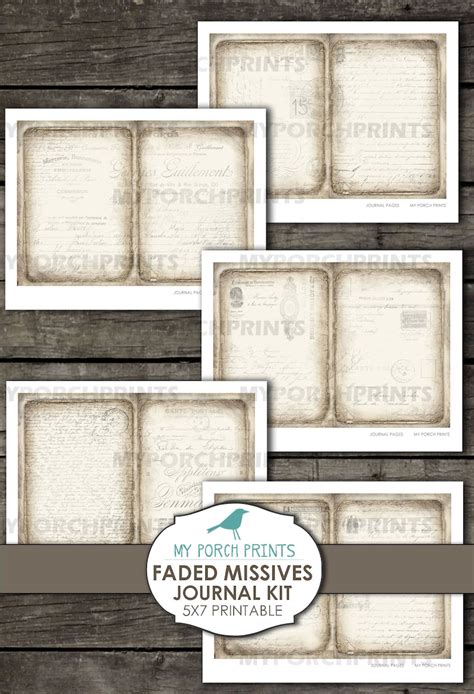 Faded Missives Junk Journal Kit Grunge Journal Pages Book Etsy Canada