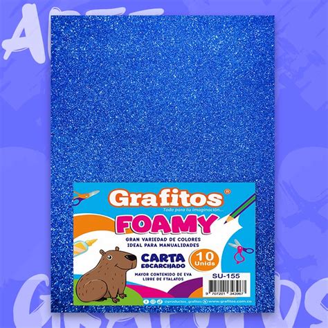 FOMI CARTA ESCARCHADO AZUL PAQUETE X10 Grafitos