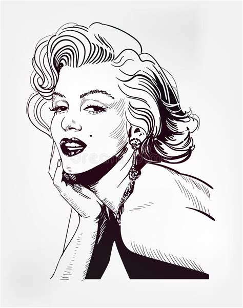 Szkic Ilustracyjny Marilyn Monroe Vector Obraz Stock Editorial