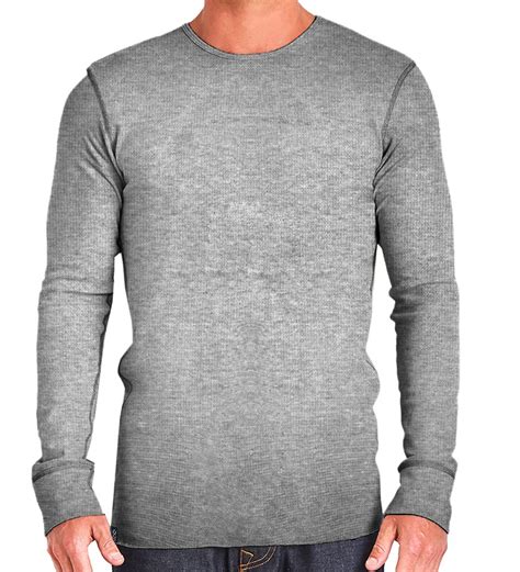 Thermal Waffle Knit Crew Neck Long Sleeve T Shirt Exit 26 Apparel