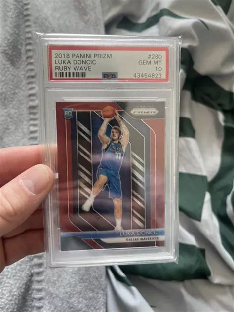 Luka Doncic Panini Prizm Ruby Wave Rc Rookie Psa Eur