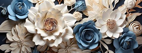 Premium AI Image | 3d floral wall decorative wall with flowers wallpaper