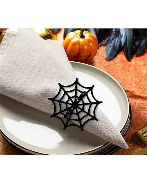 Spinnennetz Metall Serviettenring Halloween Tischdeko Horror Shop