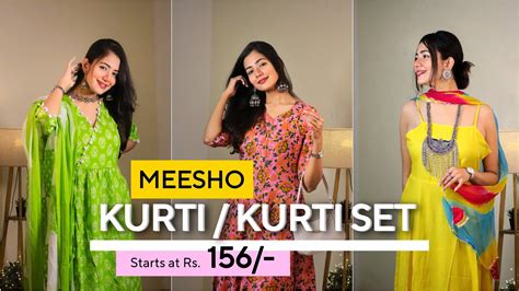 Huge Meesho Kurta Set Kurti Haul Starting At Rs Try On Haul