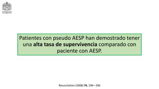 Paro cardiorespiratorio o Shock profundo Actividad eléctrica sin