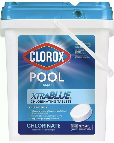 Clorox Poolandspa Xtra Blue 5lb 12lb 25lb 35lb Bucket 3 In